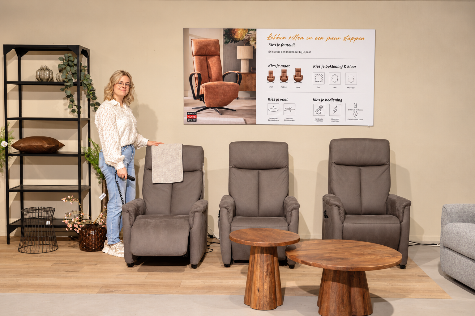 Relaxfauteuil in de showroom van IJtsma
